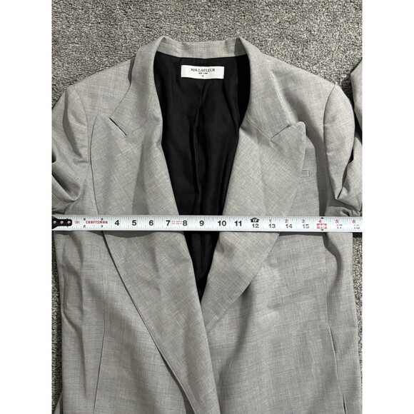 MM. Lafleur Light Grey Wool Blend Open Front Blazer Jacket Women’s Medium - Picture 3 of 8